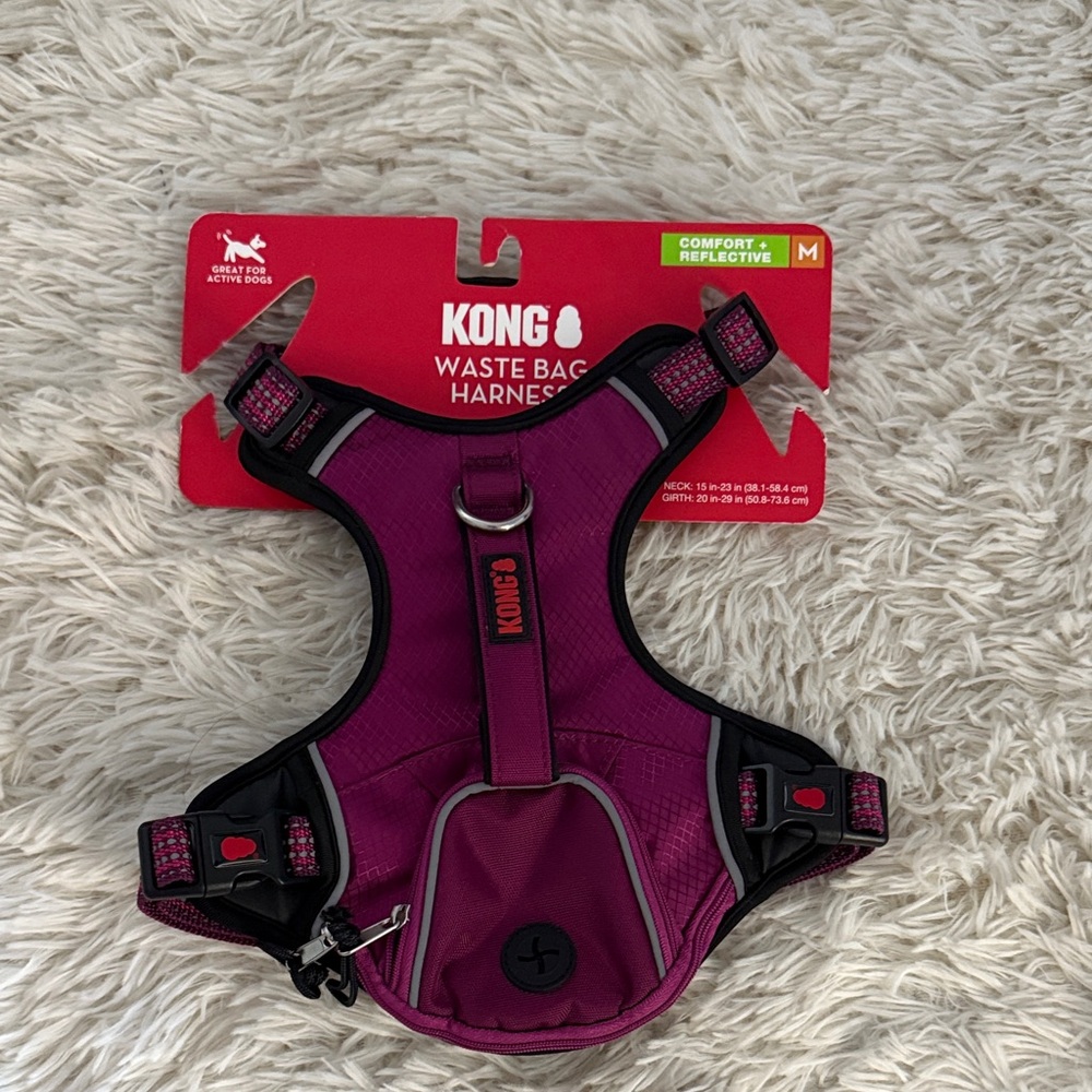 KONG Magenta and Black Waste Bag Harness